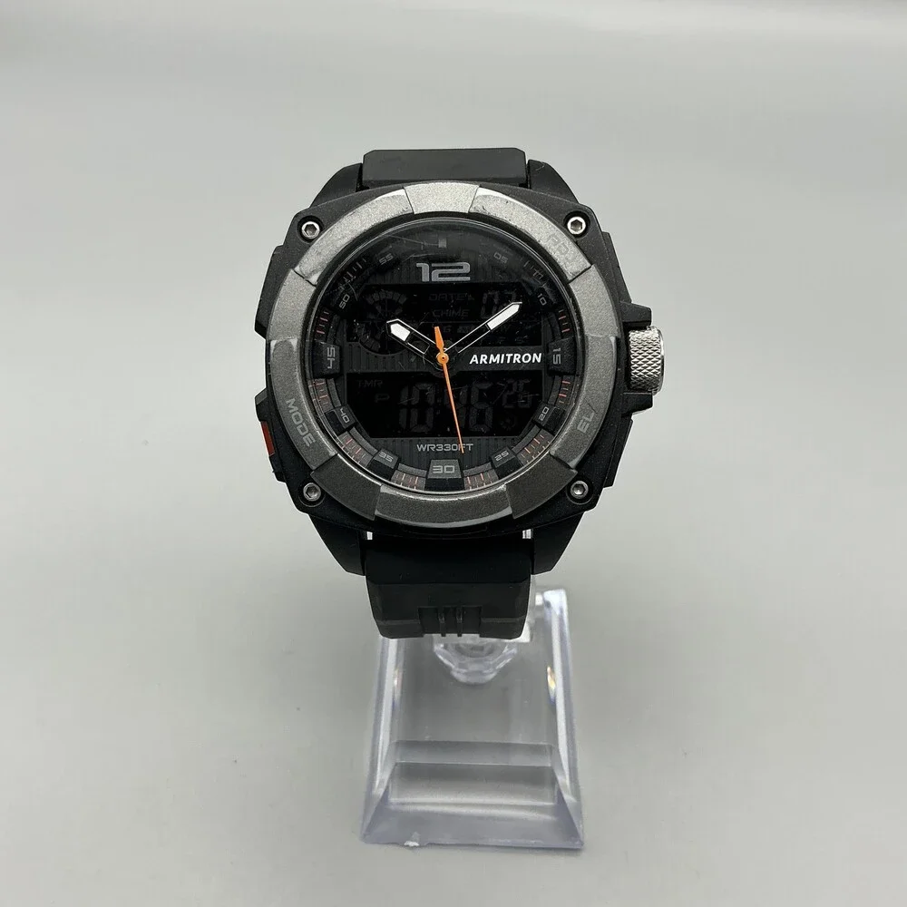 Armitron Mens Watch 45mm Black Dial Pro Sport Analog Digital 2015372 WR330ft